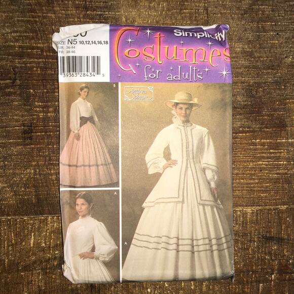 Simpicity Sewing Pattern 4900 Costume Civil War Dress Jacket Womens 10-18 UNCUT - Picture 1 of 2